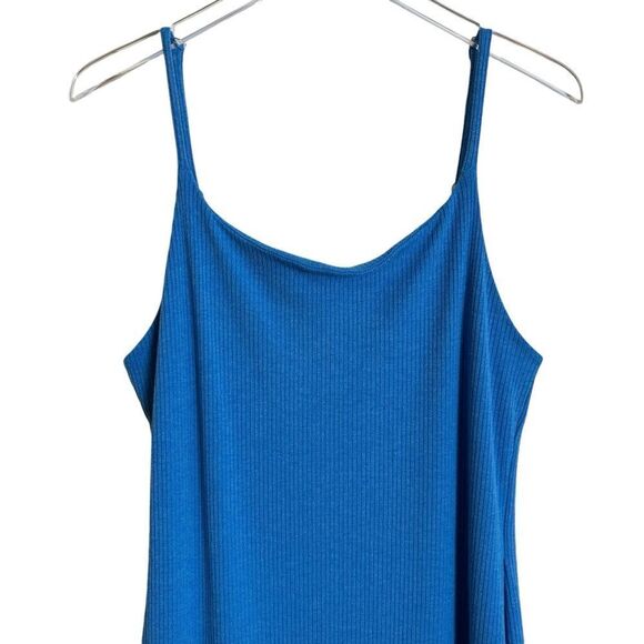 VICI Ribbed Knit Sleeveless Midi Dress in Electric Blue W/ Side Slit Size XL - Picture 5 of 14